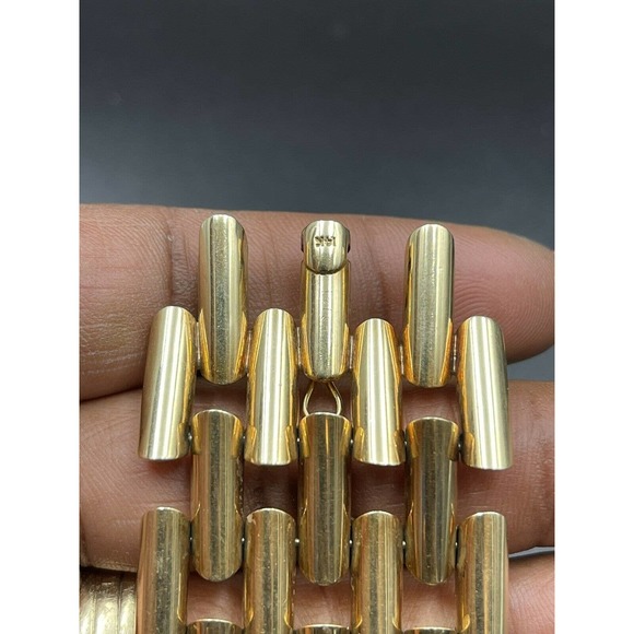 Vintage 1940's Linear Link 14k Gold Bracelet 80+ G - Picture 8 of 12